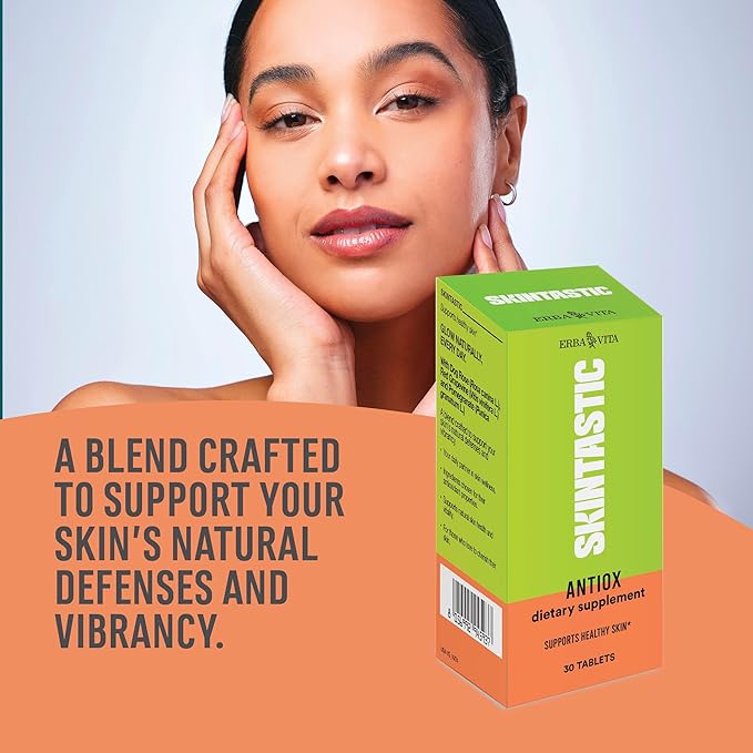 Skintastic Antiox 30 Tablets - Dietary Supplement with Antioxidant Properties, Beta Carotene, Astaxanthin, Coenzyme Q10, Lycopene and Selenium to Support Healthy Skin