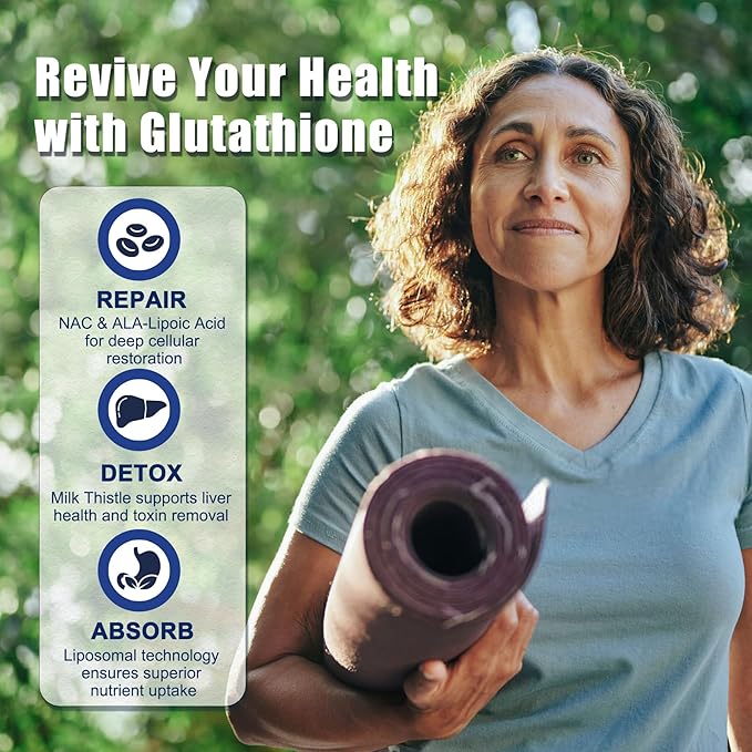 Liposomal Glutathione Gummies 1100mg Supplement, L-Glutathione Reduced with Vitamin C, Phospholipids, ALA, NAC & Milk Thistle, Antioxidant for Anti-Aging, Immune & Cleansing, Vegan, 60 ct