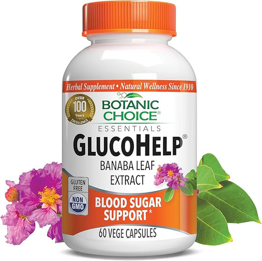 Botanic Choice Gluco Help Banaba Leaf Extract-Gluten Free, Non-GMO for Men & Women, 60 Capsules