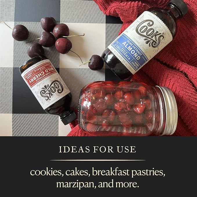 Cook's, Organic Pure Almond Extract, for Cookies, Cakes, Pastries, Allergen Free, 128 Ounces (1 Gallon)