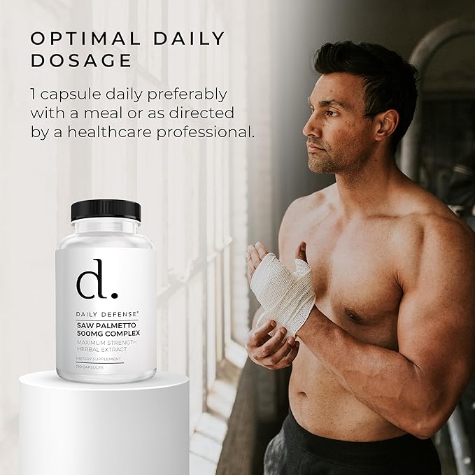 Saw Palmetto Prostate Health Supplement - Hair Growth for Men & Women - Support to Help Maintain Normal Urination Frequency & Natural DHT Blocker to Help Prevent Hair Loss 500Mgs - (100 Capsules)
