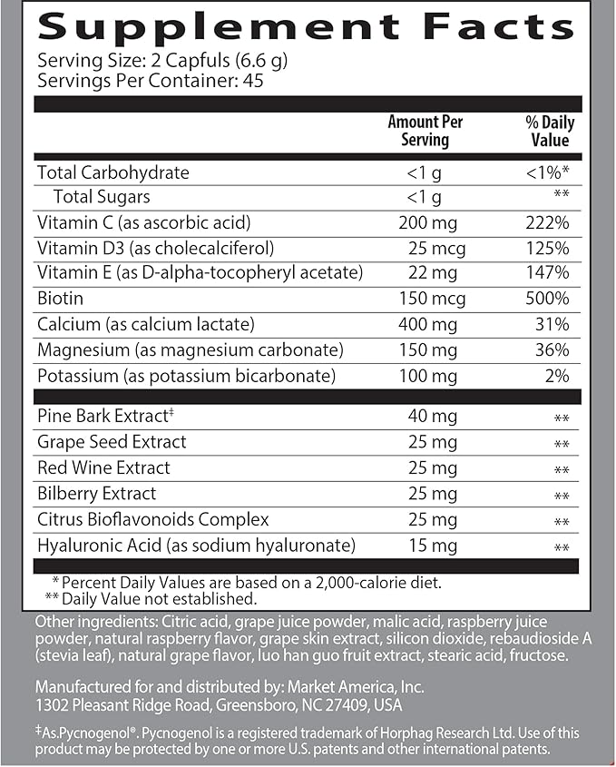 Isotonix OPC-3® Beauty Blend: Collagen, Antioxidants, Grape Seed, Red Wine, Pine Bark, Hyaluronic Acid – Supports Healthy Skin, Hair & Nails – Isotonic Drink Mix for Maximum Absorption