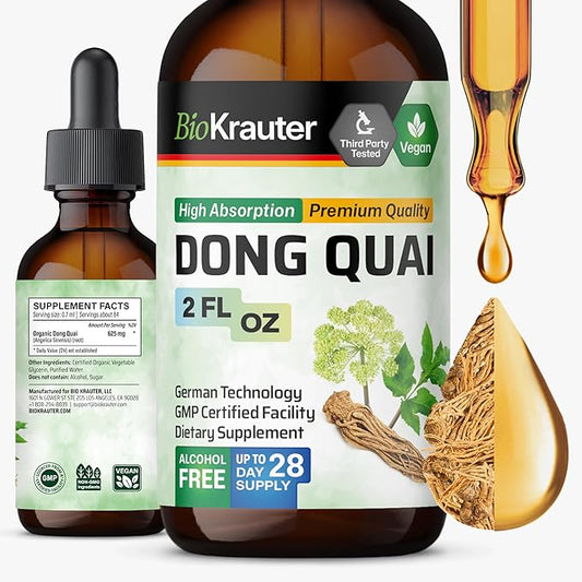 BIO KRAUTER Dong Quai Tincture - Angelica Root Liquid Extract - Women’s Health Support - Alcohol and Sugar Free Angelica Tincture - Vegan Dong Quai Drops 2 Fl.Oz.