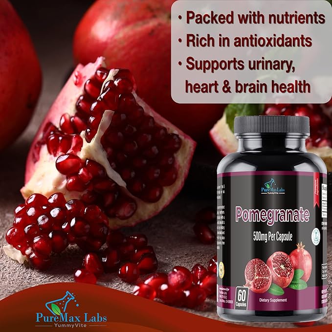 Pomegranate Capsules - 500mg, antioxidant superfood - 60 Capsules