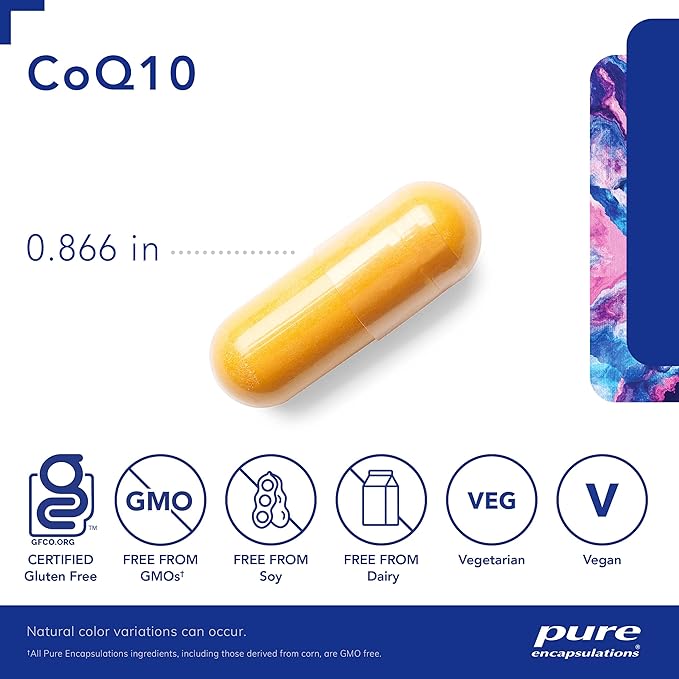 Pure Encapsulations CoQ10-250 mg CoQ10 - Brain Support Supplement* - Mitochondrial & Cellular Energy Support* - Non-GMO & Vegetarian - 60 Capsules
