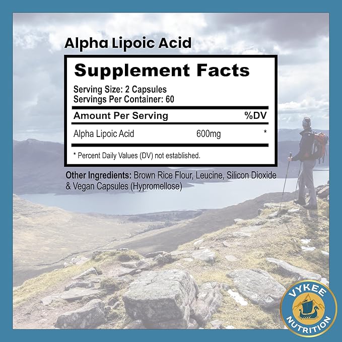 Alpha Lipoic Acid 600mg – Advanced Antioxidant Support | Cellular Energy, Metabolic Function & Longevity | Vegan, Clean Formula | 3rd Party Tested