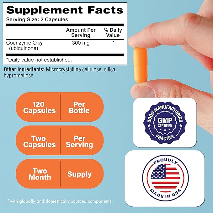 Health Thru Nutrition CoQ-10 300mg - 120 Capsules | High-Potency Ubiquinone Coenzyme Q10 | Supports Cellular Energy & Antioxidant Protection | Non-GMO, Soy-Free, Vegan, Gluten-Free