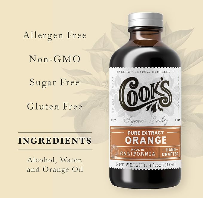 Cook's Pure Orange Extract From Florida Oranges | For Ice Cream, Cakes, Breads, Cookies and Drinks, 32 oz