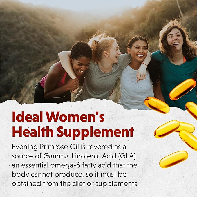 Barlean's Evening Primrose Oil Softgels with Gamma-Linolenic Acid (GLA) - Non-GMO, Gluten-Free - 60-Softgels