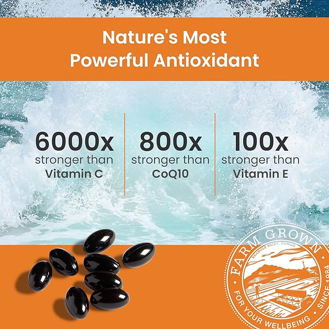 Nutrex Hawaii Vegan BioAstin Hawaiian Astaxanthin - 4mg, 120 Softgels - Farm-Direct Premium Antioxidant Supplement to Support Eye, Skin, Joint & Immune System Health - Vegan, Non-GMO & Gluten-Free