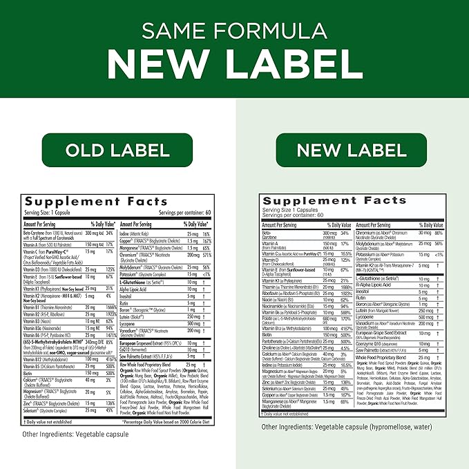 EMERALD LABS Men's 45+ 1-Daily Multi - Made with Saw Palmetto, Lycopene & More for Heart, Bone & Immune Support* - Gluten-Free - 60 Vegetable Capsules
