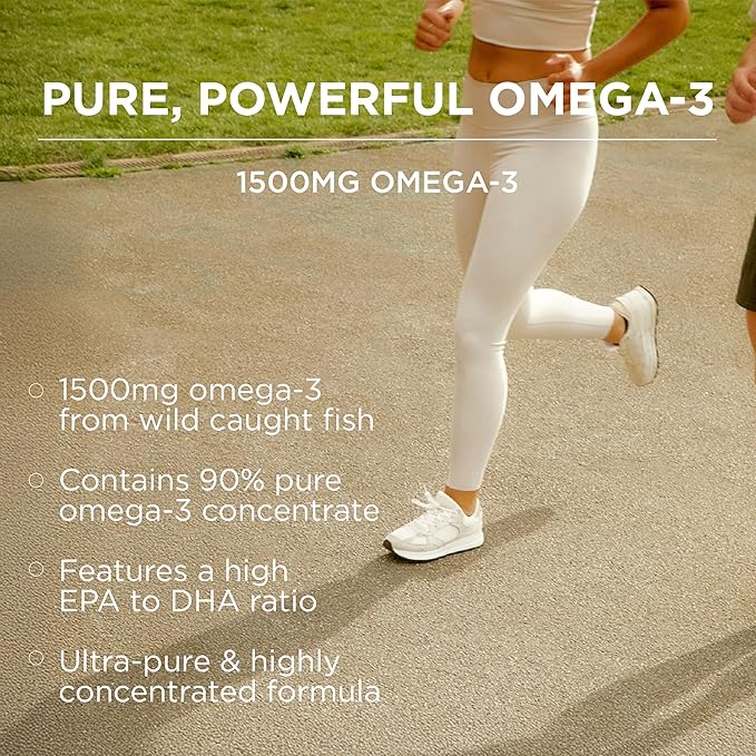 Omax3 Natural Omega 3 Fish Oil Pills 1500 MG EPA DHA - Omega3 Fatty Acid Supplements Muscle & Joint - Gluten Free, Wild Caught, Non GMO, 60-Day Supply Blister Packed (2 Boxes)