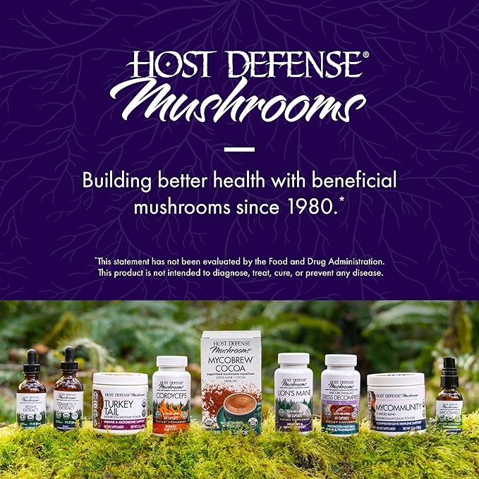 Host Defense Mushrooms Lion's Mane Extract - Lion's Mane Liquid Supplement for Brain Health - Mushroom Support for Focus & Memory Function - Immune & Nervous System Support - 1 fl oz (30 Servings)*