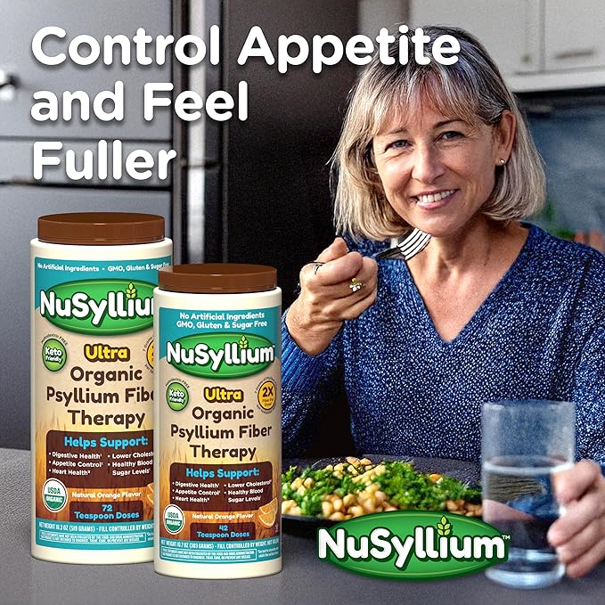 NuSyllium Psyllium Husk Capsules, Organic, USDA Sugar Free, Vegan, 175 Count, Keto-Friendly Dietary Fiber Supplement, Helps Promote Digestive Health*
